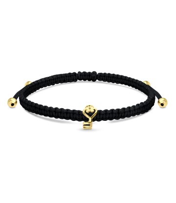 Gold Plated Silver Key with Matt Rope Bracelet BR-302-GP